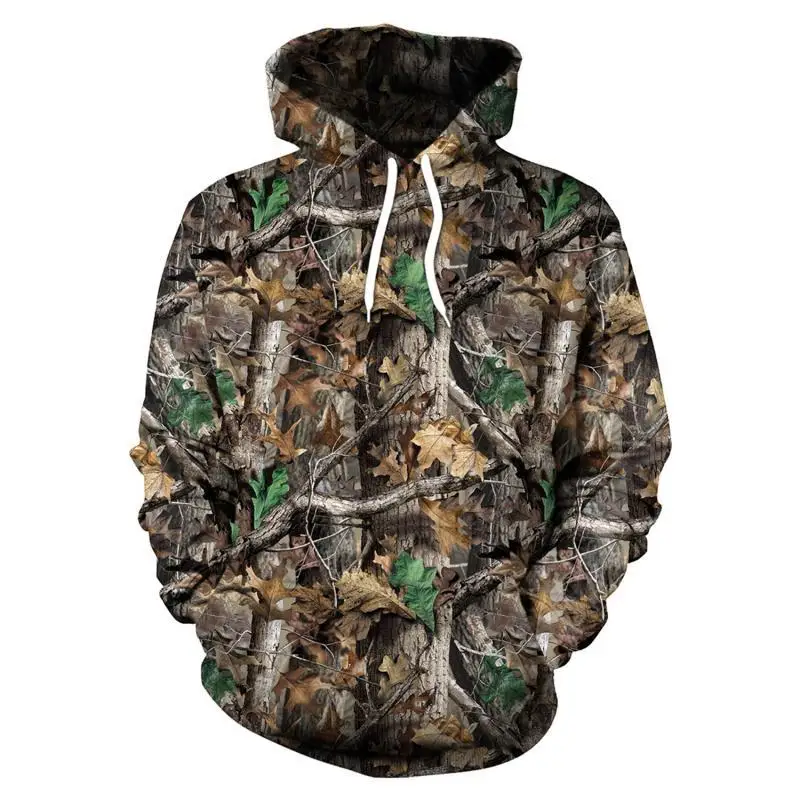 

Spring And Autumn Maple Leaves Camouflage 3D Hoodies Men Women Outdoor Fishing Camping Hunting Clothing Unisex Hooded Coats Tops