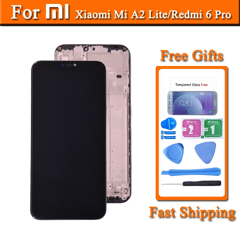 Сменный ЖК экран для Xiaomi Mi A2 Lite сенсорная цифровая панель в сборе ремонта