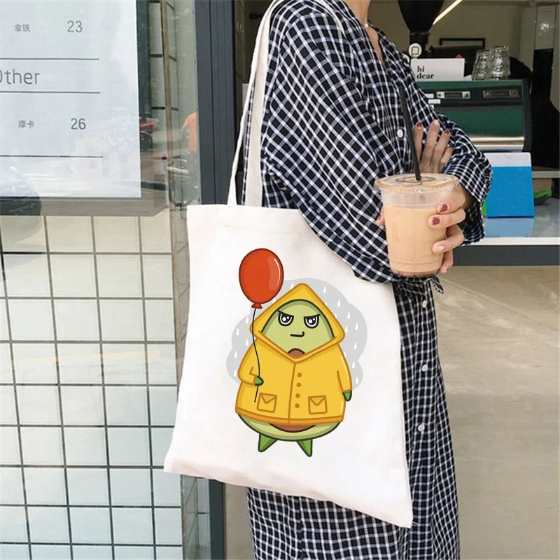

Shopping bag For Women Avocado handbag eco Ladies shopper Bag for grocery reusable Travel College tote bag Ladies Shoulder Bag