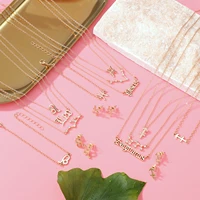 2021 fashion 12 constellation zodiac necklaces silver gold plated dainty necklaces pendants long chain necklaces for women jewel