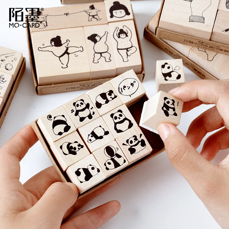 

Vintage Cat Bear Panda Animal's Life stamp DIY wooden rubber stamps for scrapbooking stationery scrapbooking standard stamp