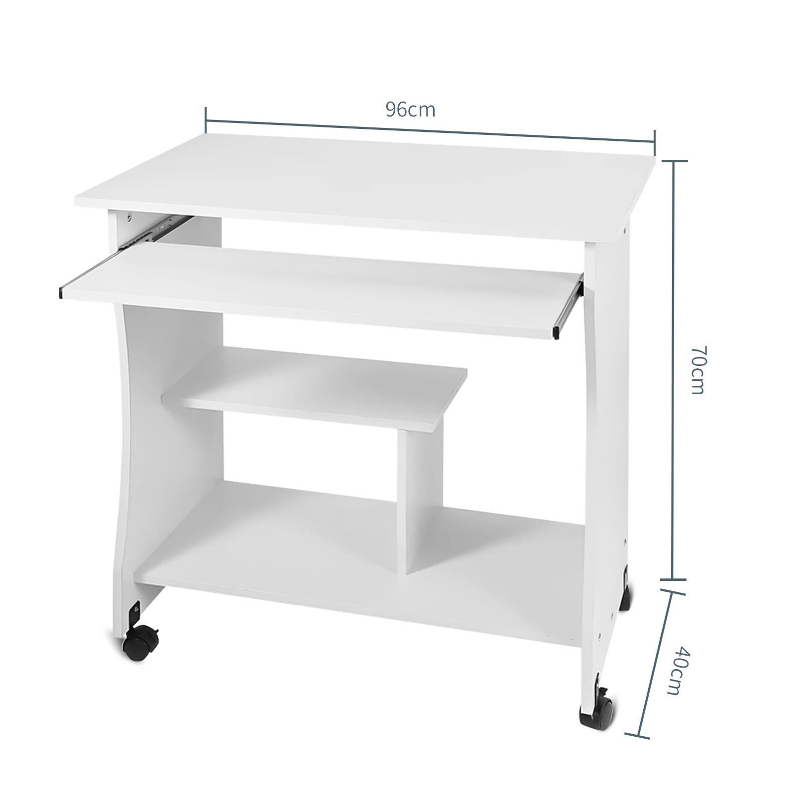 

Wooden Open Design Computer Desk Study Workstation Laptop Table Storage with Keyboard Shelf