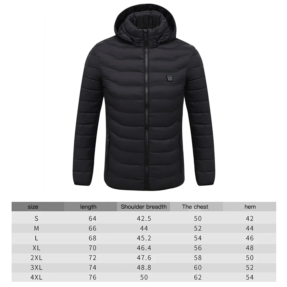 

8 Areas Thermal Jackets Hiking Vest Cotton Long Sleeve Comfortable Coat USB Electric Heating Hooded Winter Warmer Clothing