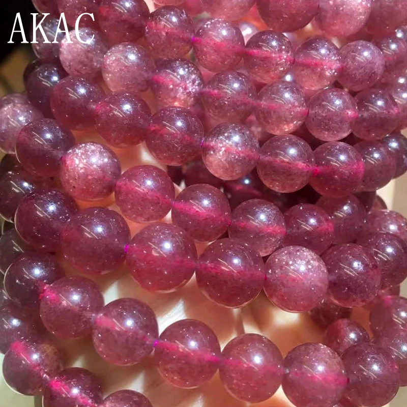 

AKAC grade AAA Approx10mm 100% Natural star strawberry quartz bracelets