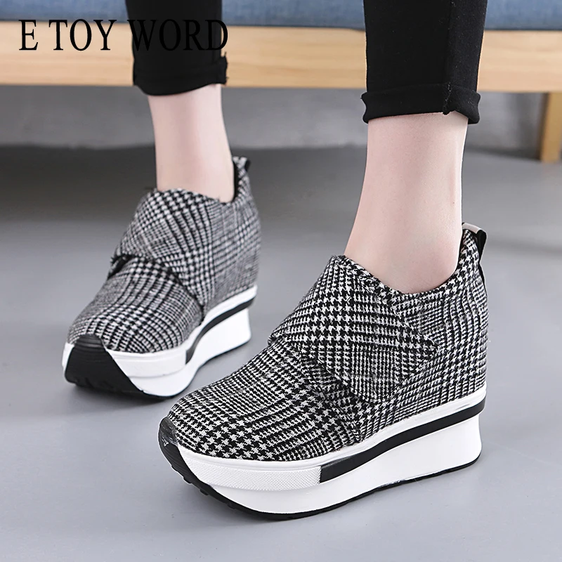 E TOY/женские кроссовки на платформе повседневная обувь женские дышащие танкетке