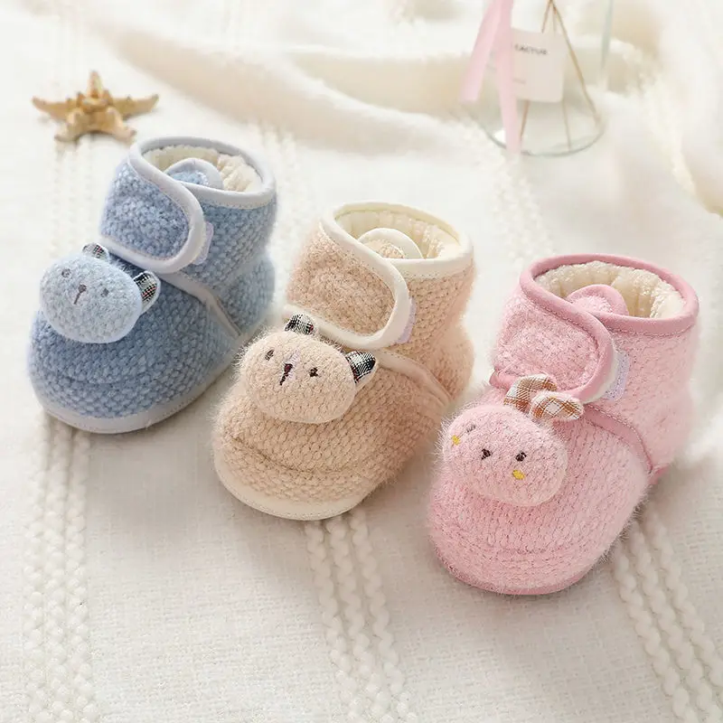 

Toddler Winter Warm Newborn Baby Crawling Shoes Booties Boy Girl Slippers Animal Crib Shoes Infant Non-slip Soft Sole Boots