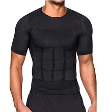 Для мужчин средства ухода за кожей тонизирующий футболка Body Shaper