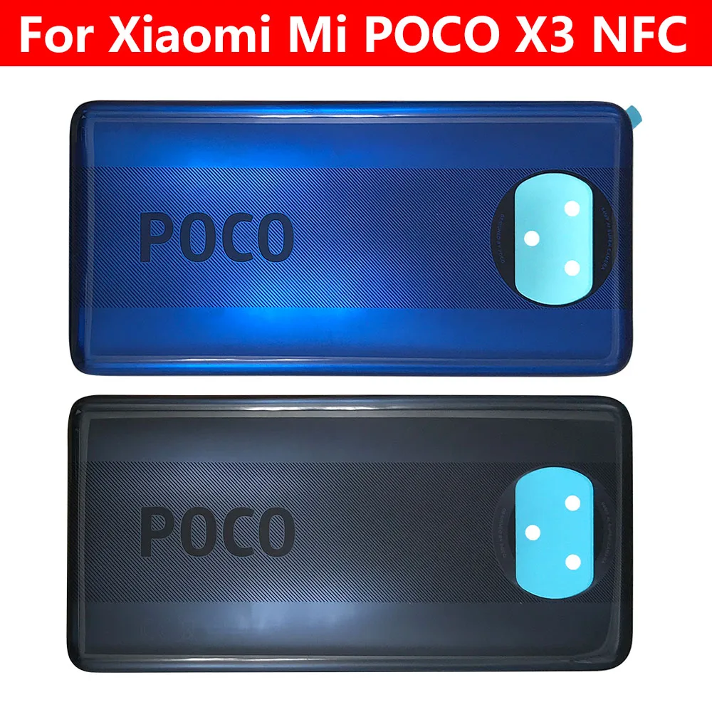

Оригинальная задняя крышка батарейного отсека для Xiaomi POCO X3 NFC глобальная версия, запасные части, корпус батарейного отсека