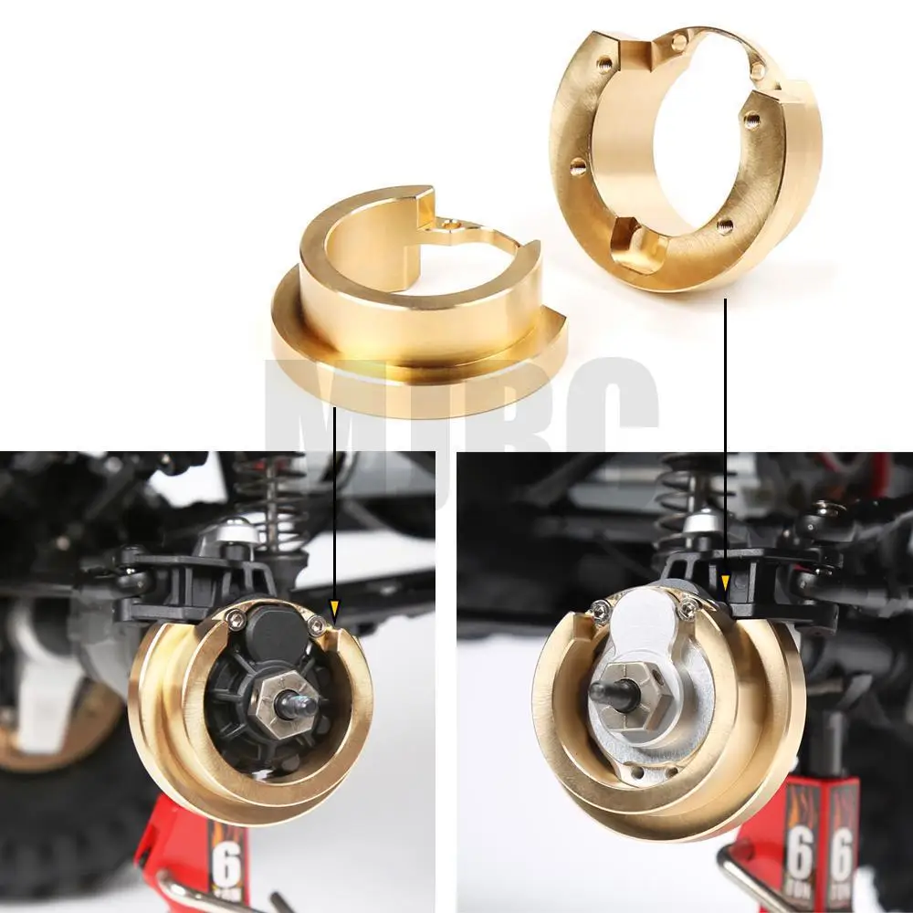 

2pc 82g 123g Brass Counterweight Balance Weight Portal For 1/10 Rc Crawler Car Part Traxxas Trx4 G500 Trx6 Defender Accessories