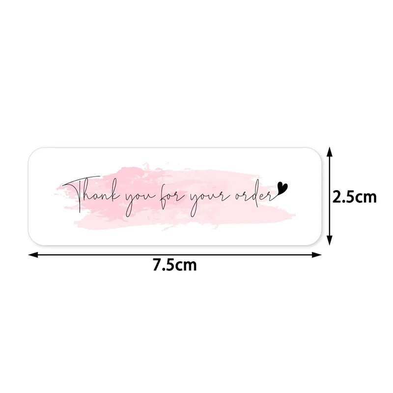 

120 Pcs/Roll Pink "thank You For Your Order" Sticker For Supporting Your Business Package Decoration Labels Stationery Stickers