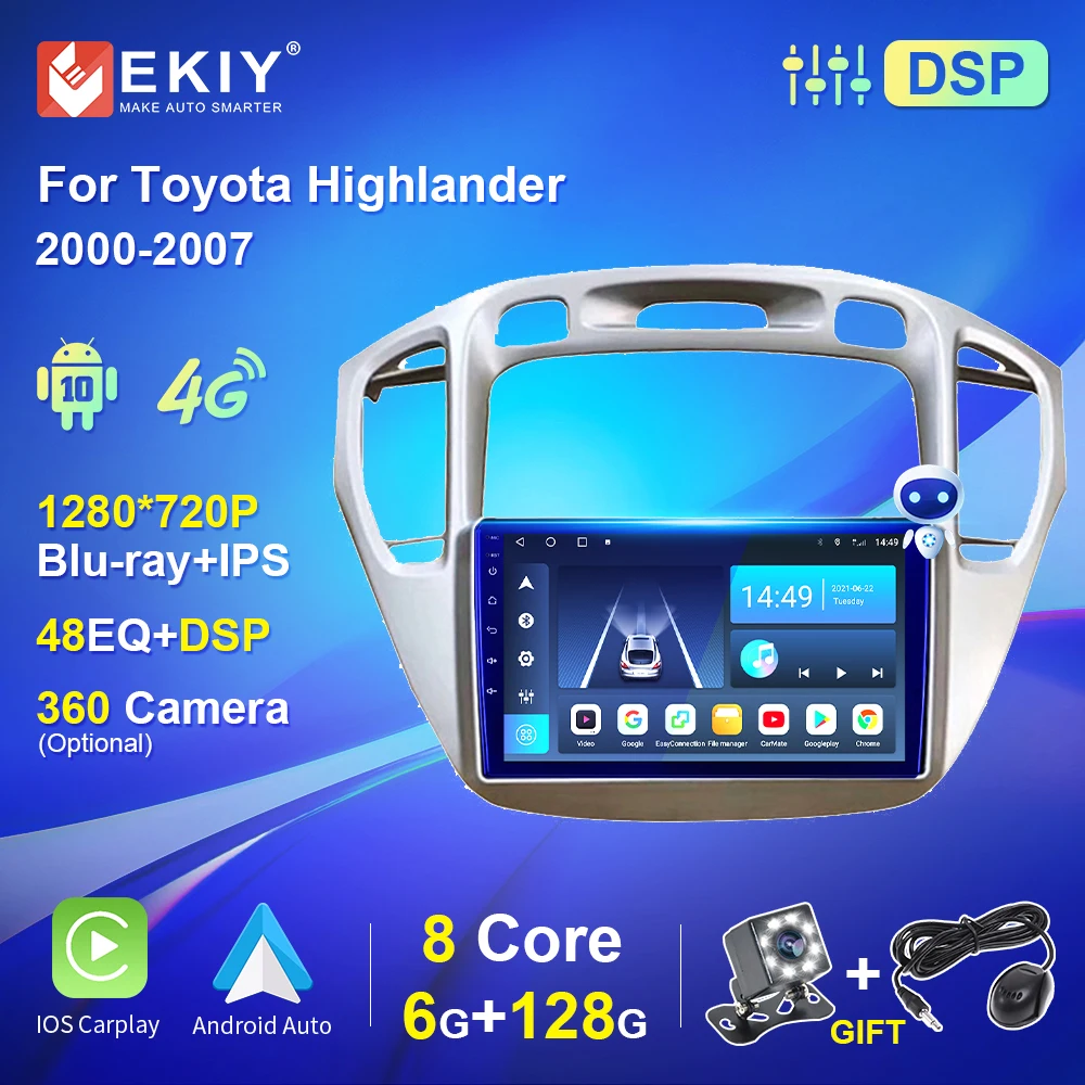 Мультимедийный плеер для Toyota Highlander 2000-2007 мультимедийный проигрыватель с