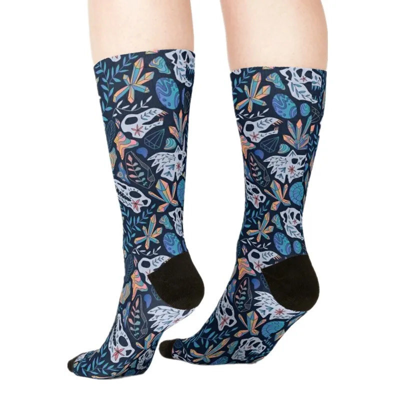 

2021 Women's socks kawaii stripe Fall In Bloom printed Socks Women harajuku Happy Funny Novelty cute girl gift Socks for women