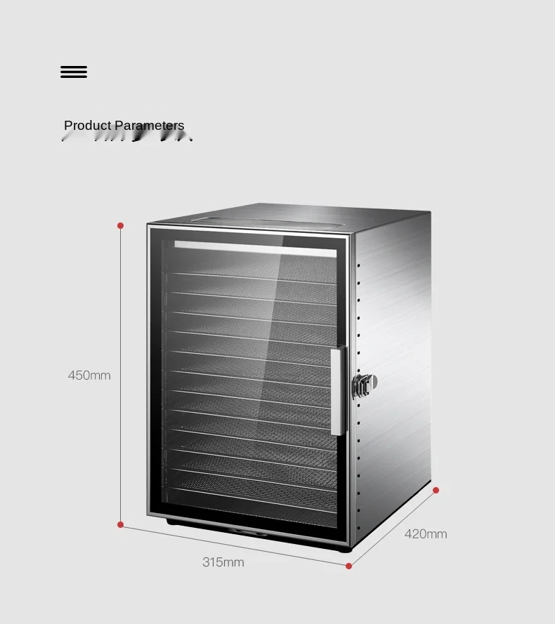 

12 layer stainless steel dried fruit dehydrator small household pet food food dryer 800 W220-240V