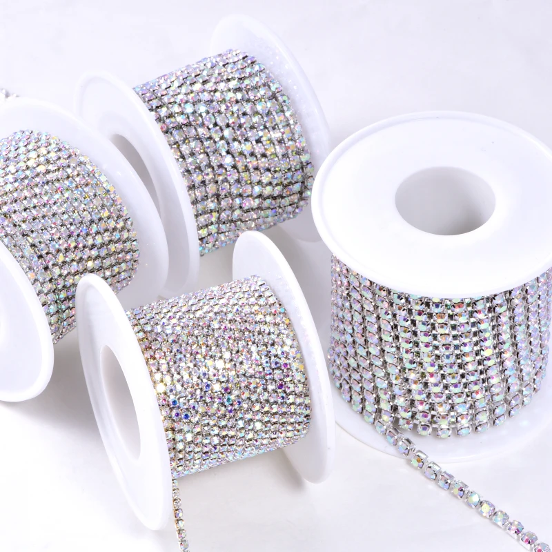 

10 Yards Close Mat Glitter Rhinestone Chain Sew-On Rhinestone Cup Chain Garment Accessories Cup Chain