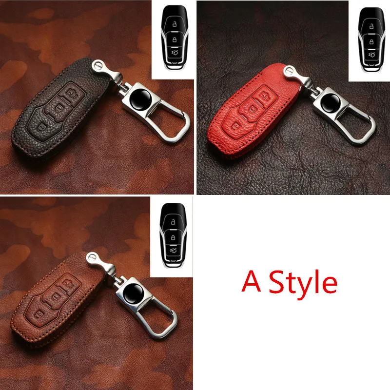 Smart Key Shell Accessories 3 Buttons Case for Car Cover Protector Leather For Ford Mustang Taurus New Mondeo | Автомобили и