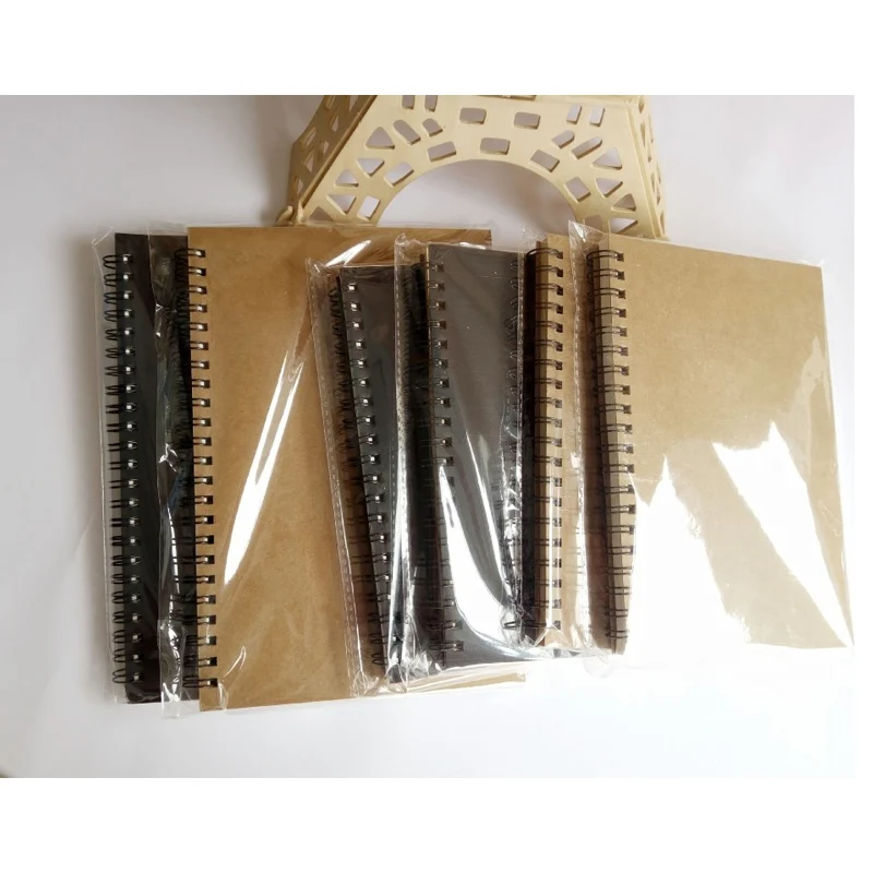 Sketchbook Diary for Drawing Painting Office Kraft Cover Memo Notebook Soft Paper Retro Binding Pad blank Spiral Sketch page