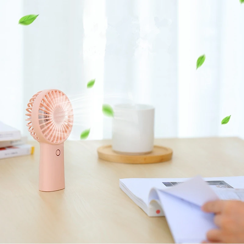 

4000Mah Rechargeable Usb Handheld Mini Fan Silent Air Cooler Portable Desk Fans For Home Blue