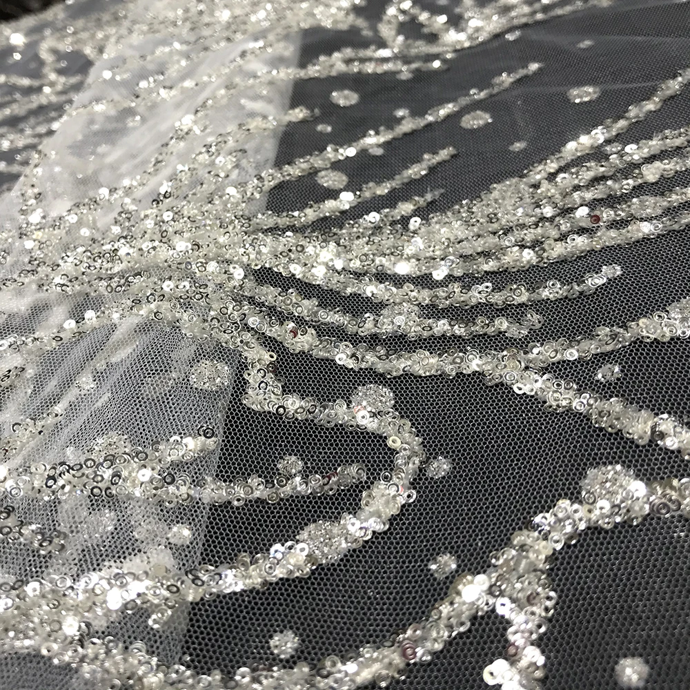 

Французская африканская блестящая сетчатая кружевная ткань для невесты великолепное роскошное качество белое блестящее Тюлевое Сетчатое ...