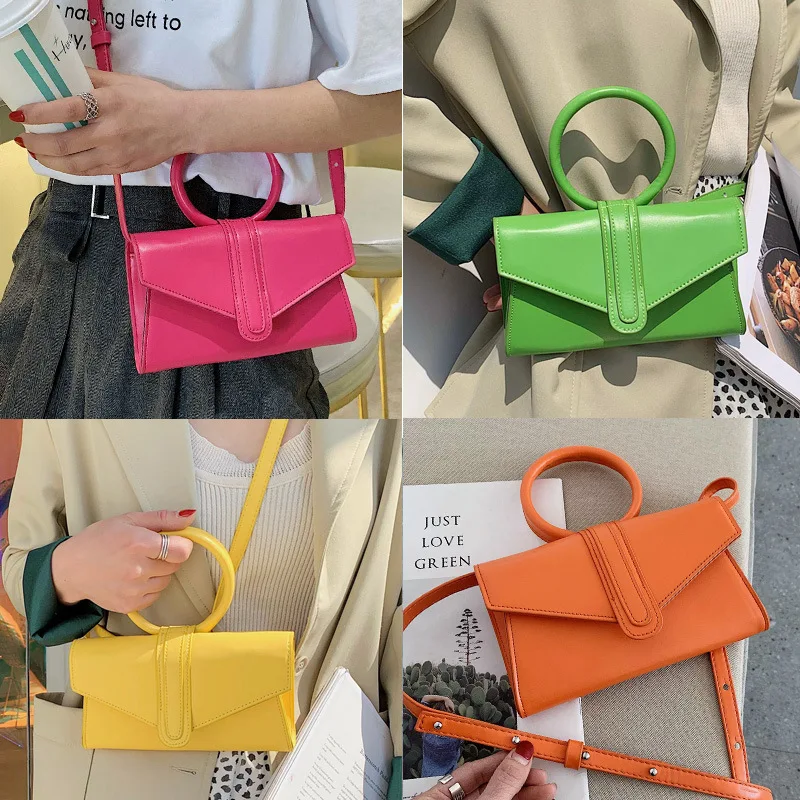 Fashion New Ladies Small Bag Women's Colors Ring Desiger PU Leather Messenger Bags High Quality Shoulder 2019 Clutch Women | Багаж и