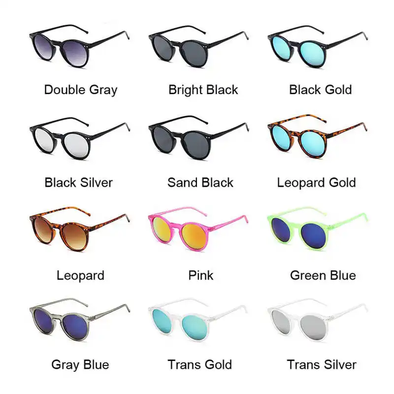 

Fashion Designer Classic Round Sunglasses Women Retro Brand Sun Glasses Female Colorful Coating Mirror Vintage Oculos De Sol