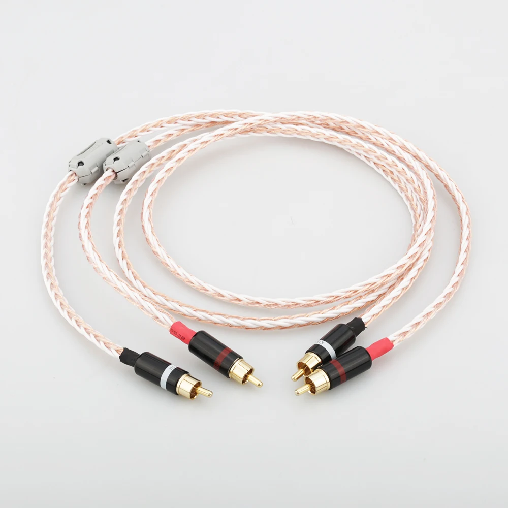 

Высококачественный кабель Audiocrast с RCA на RCA, Hi-end HIFI OFC, чистая медь, серебро, смешанный аудиопровод, шнур, аналоговый RCA кабель