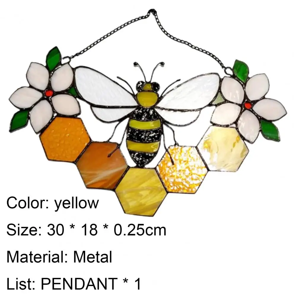 

Hot Sales!!!Bee Pendant Decorative Honeycomb Shape Metal Mothers Day Honey Beehive Pendant for Gift