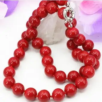 Ожерелье женское из синтетического жемчуга с красной ракушкой и круглыми