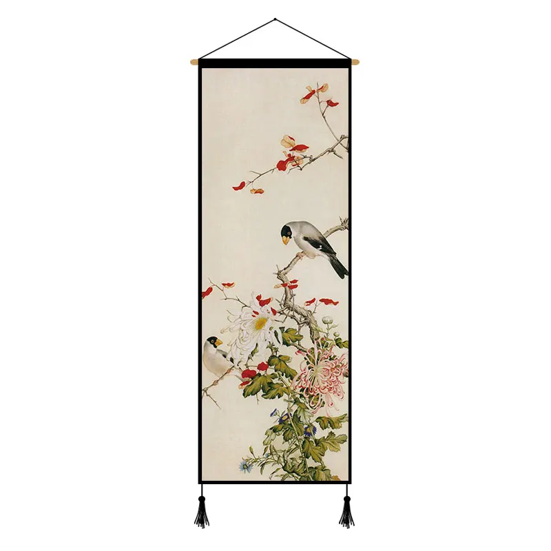 

Printed Posters Chinese Flowers Birds Canvas Decorative Painting Wall Art Pictures Scroll Painting Gift Home Wall Hanging Decor