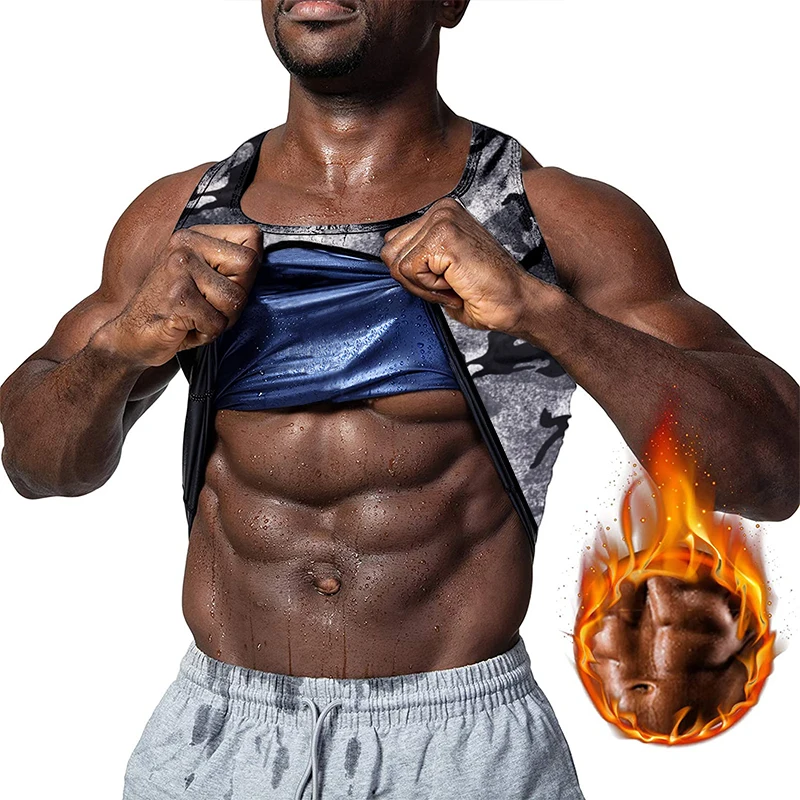 

Men's Heat Trapping Shirt Sweat Body Shaper Vest Slimming Binders Sauna Effect Shapewear Workout Tank Top Tummy Control Cors