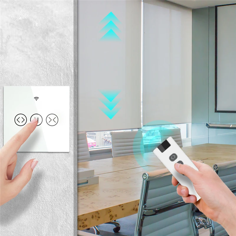 Wi-Fi RF433 умные сенсорные роликовые шторы для занавесок переключатель двигателя Tuya