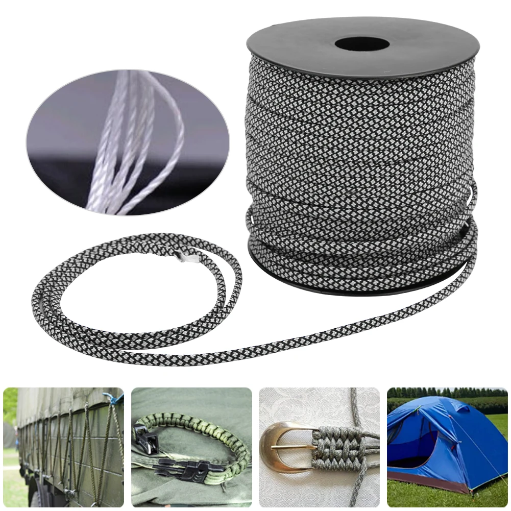 

1 Roll 50M 4MM Thick 7 Core Paracord Rescue Tying Tent Lanyard Camping Rope for Outdoor Bracelet Weaving durable