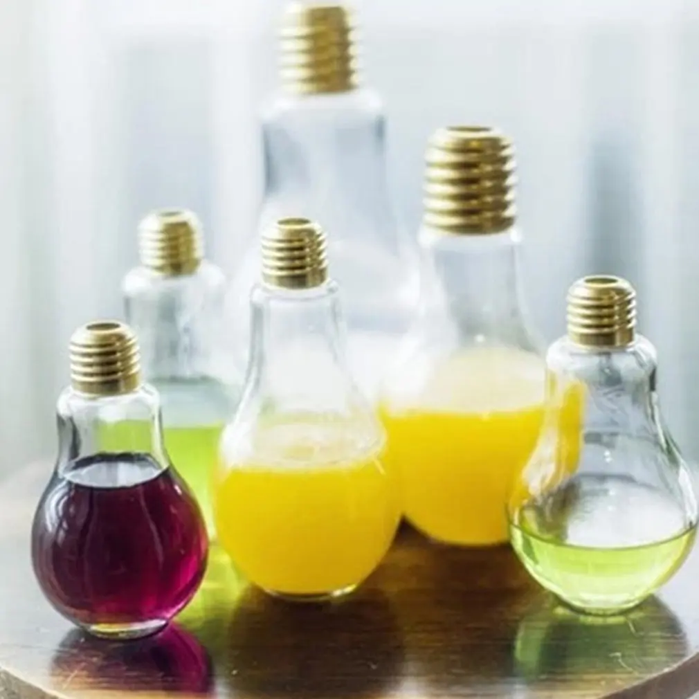 Уникальная летняя бутылка для воды в форме лампочки модная Милая лампа сока