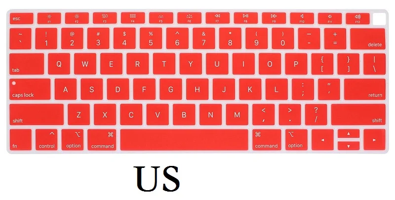 US-Red Кожа клавиатуры для Macbook Air 13 A1932, Силиконовая Водонепроницаемая защитная пленка - Color: US-Red