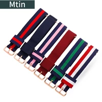 18mm colorful canvas nylon strap silver gold pin buckle suitable for dw tissot casio water ghost sports watch chain wristbands