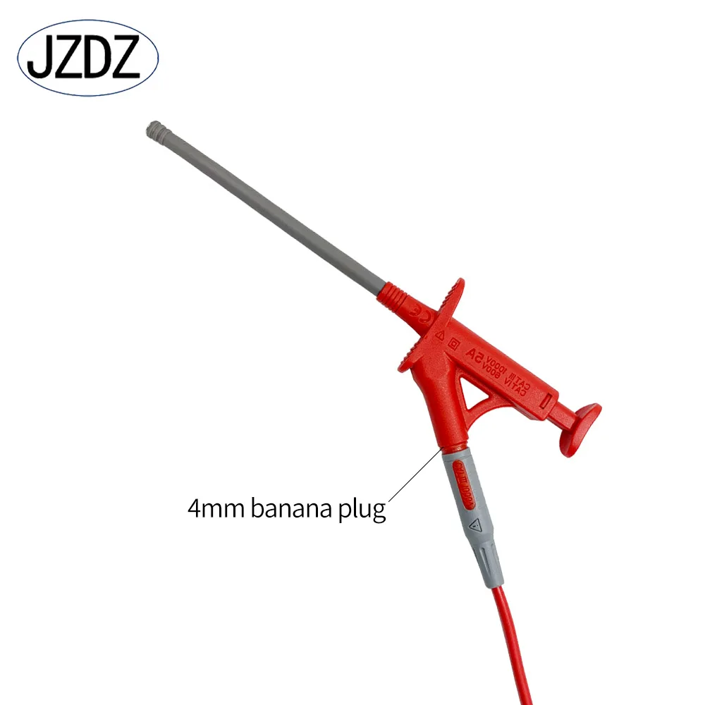 JZDZ Quick Test Hook Clip Professional Insulated High Voltage Flexible Testing Probe 4mm Banana Socket J.30042 | Инструменты