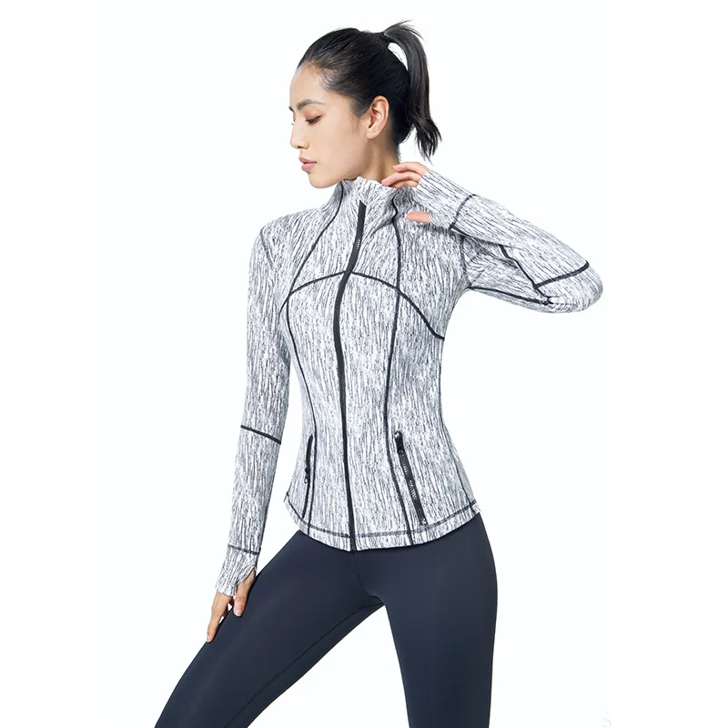 

Autumn Winter Women's Yoga Shirts Front Zipper Long Sleeve Yoga Top Sportswear Sports Windproof Coat Breathable Running Jacket