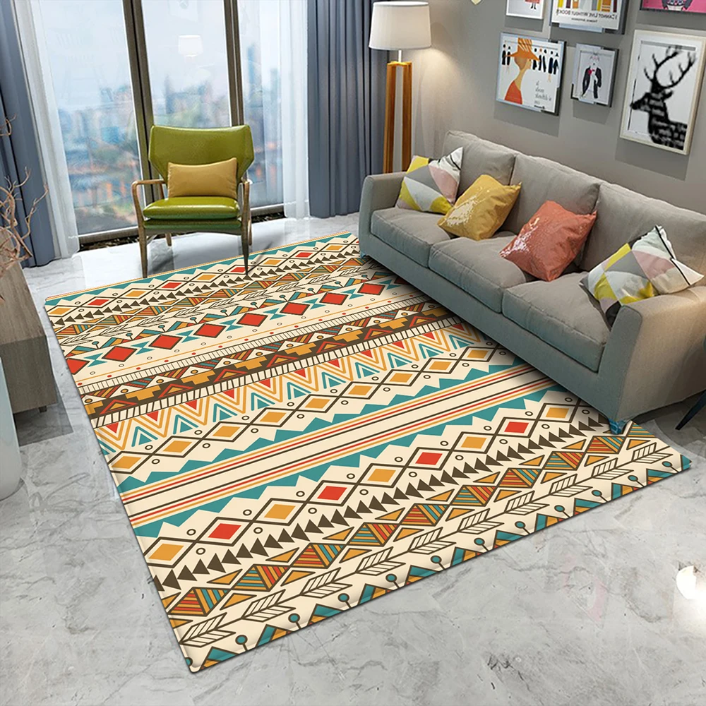 

Bohemian Mandala Style Carpet Printed Flannel Area Rug Room Floor Printed Carpet For Home Decorative Bedroom Room Living Crapet