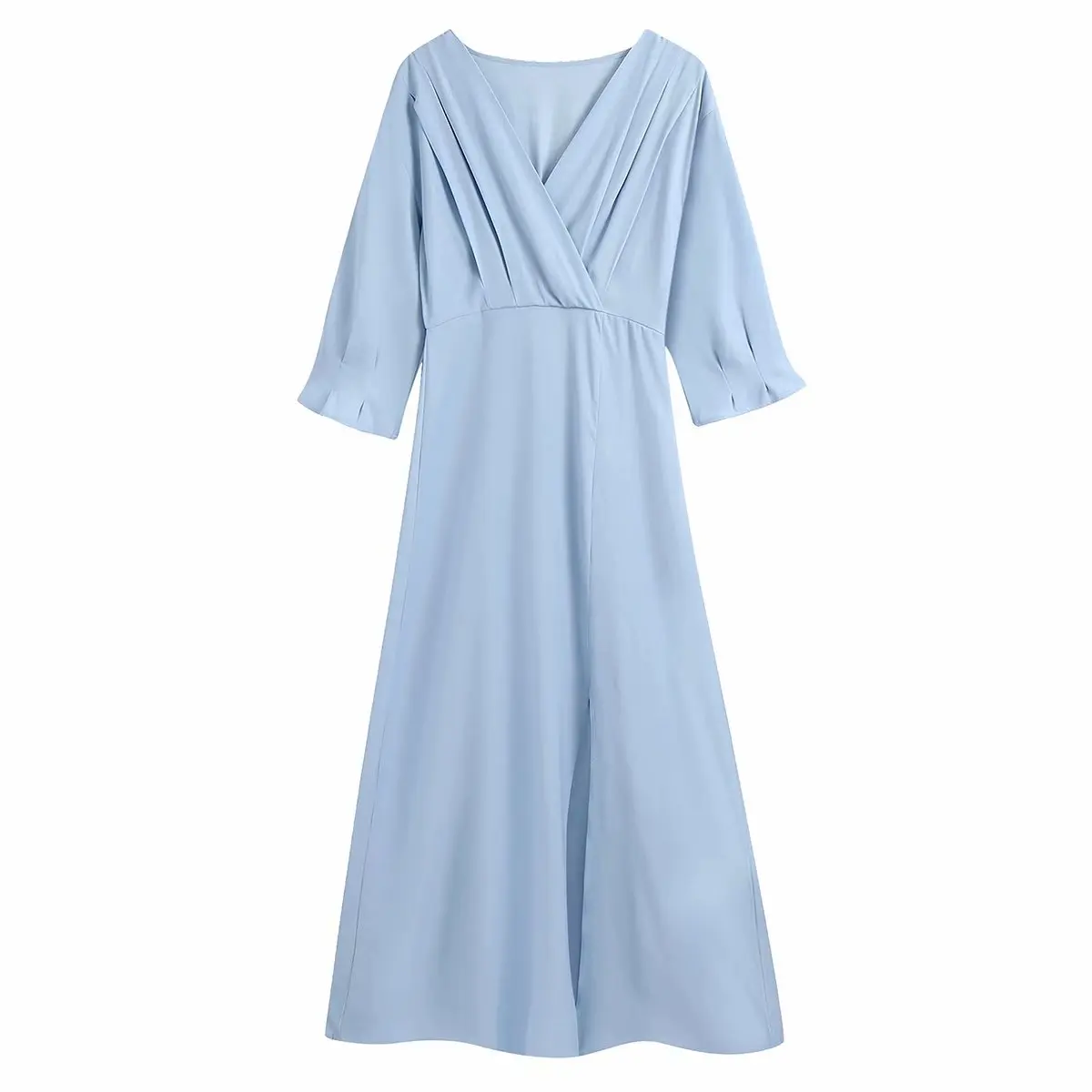 

Платье женское средней длины с V-образным вырезом и полурукавом