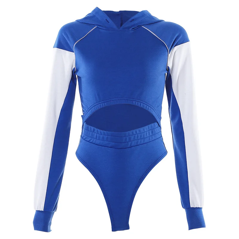 Женский боди с длинным рукавом сексуальный комбинезон О-образным вырезом и