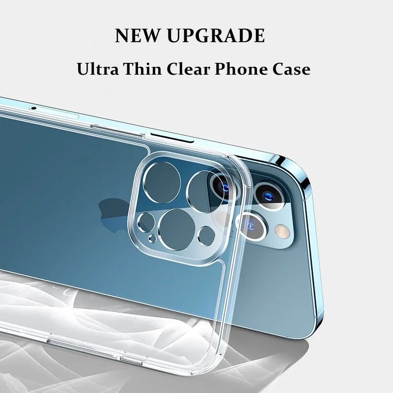 

Ultra Thin Transparent Phone Case For iPhone 12 Mini 11 Pro XS Max X XR 8 7 Plus SE 2 2020 Silicone Soft TPU Clear Back Cover