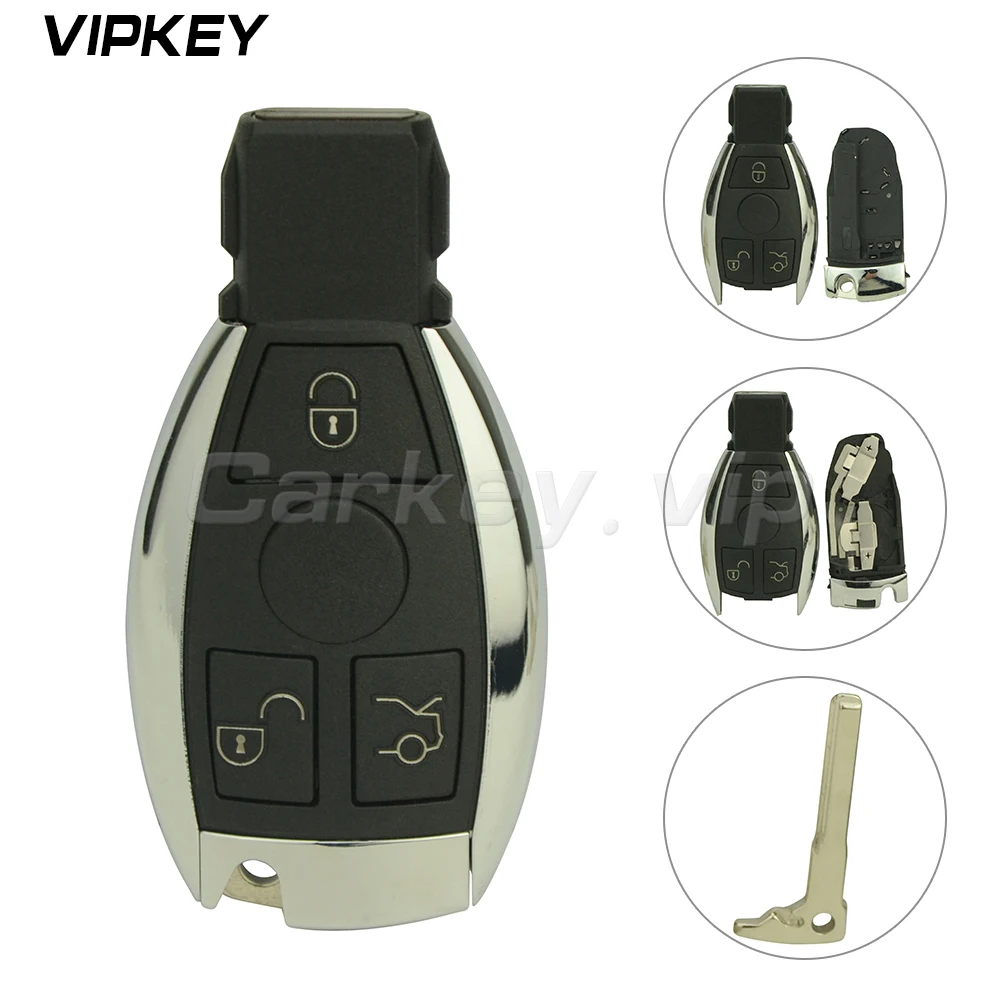 Умный чехол для ключей Remtekey с 3 кнопками Mercedes Benz C E Class 2010 2011 2012 2013 2014|Ключ от авто| |