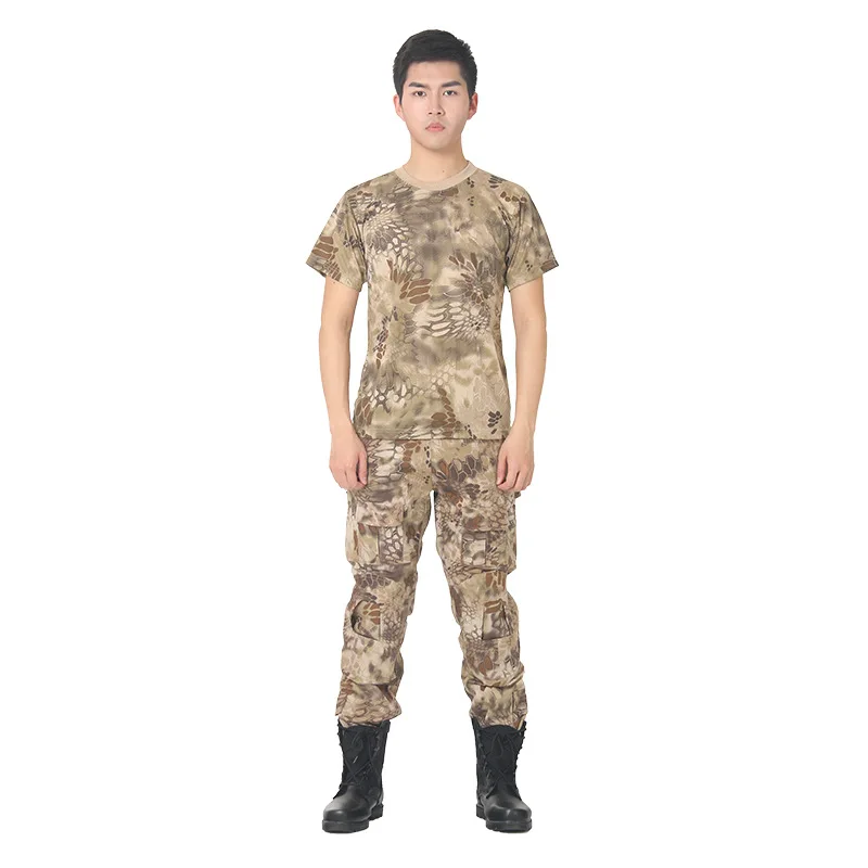 Camouflage2 6 видов цветов Мужская армейская спецназа летняя с коротким рукавом быстросохнущая камуфляжная солдатская тактическая одежда военная форма Топы - Цвет: Camouflage2