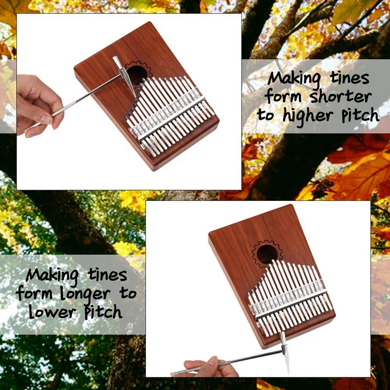 Kalimba Thumb Piano 17 Keys With Mahogany Wooden Bag Hammer And Music Book Perfect For Lover Beginners Children | Спорт и