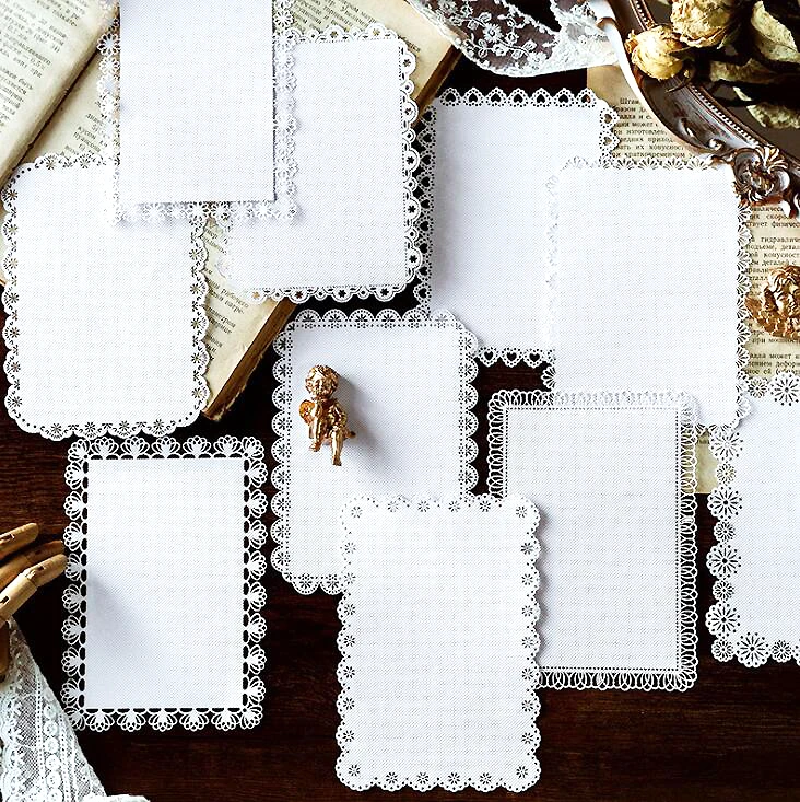 

10pcs/lot Hollow out Lace Paper Tea Party Series Decoration Material backing Paper No base glue(ss-549)