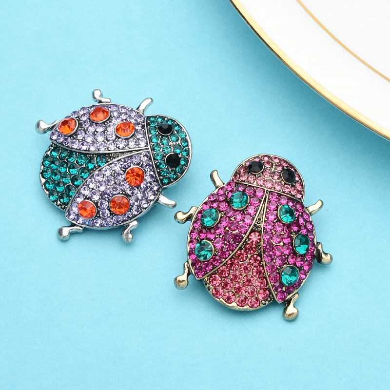

Wuli&baby Sparkling Rhinestone Beetle Insect Brooches Women Men 2-color Ladybug Animal Office Casual Brooch Pins Gifts