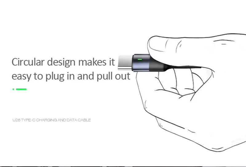 USAMS usb type C кабель 3A Быстрая зарядка провод кабель usbc для Xiaomi huawei samsung Note10 мобильный телефон светодиодный USB-C зарядное устройство кабель