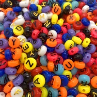 30pcs 10mm mixed letter acrylic beads round flat alphabet loose spacer beads for diy jewelry making bracelet