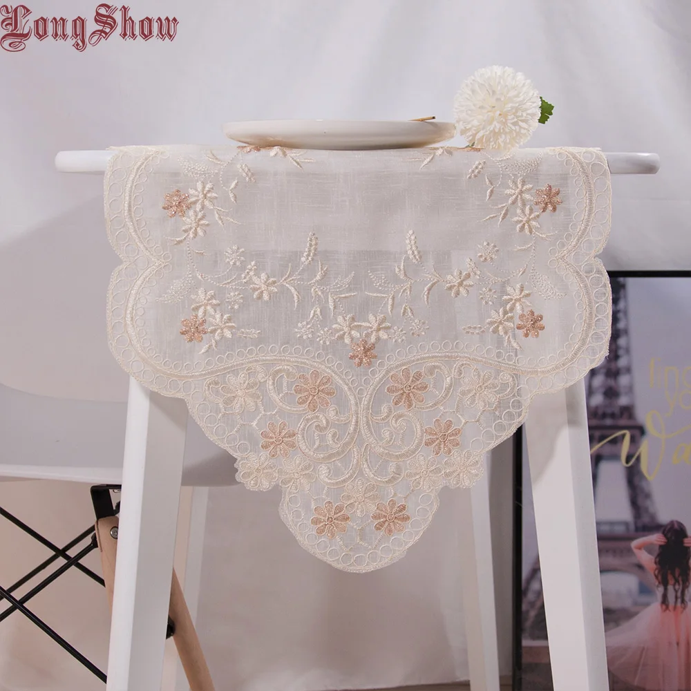 

Роскошная креативная уникальная Рождественская веревка, вышитая ручной работы, резная Цветочная настольная дорожка с сеткой