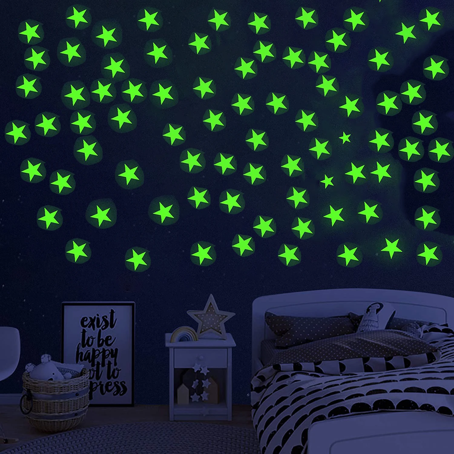 100pcs/set Glow In the Dark Stars Luminous Stickers Glowing Toys Novel For Kids Children Light Stars Fluorescent Party Wall Toy