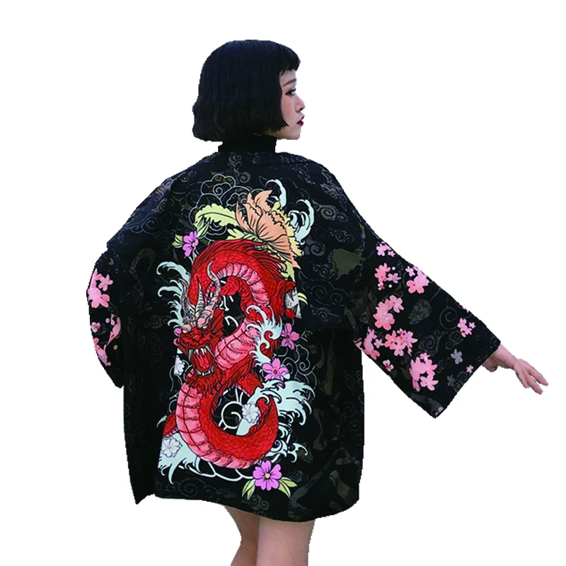 Кимоно туника Женские топы и блузки на лето 2019 женские кимоно Женская японская